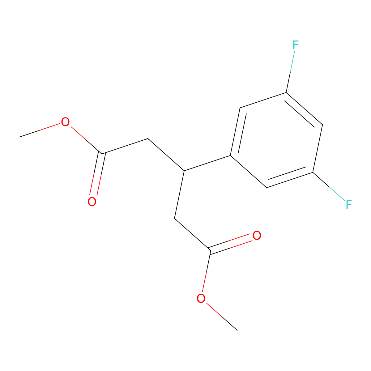Dimethyl 3-(3,5-difluorophenyl) pentanedioate molecular structure, CAS 3037676-82-4