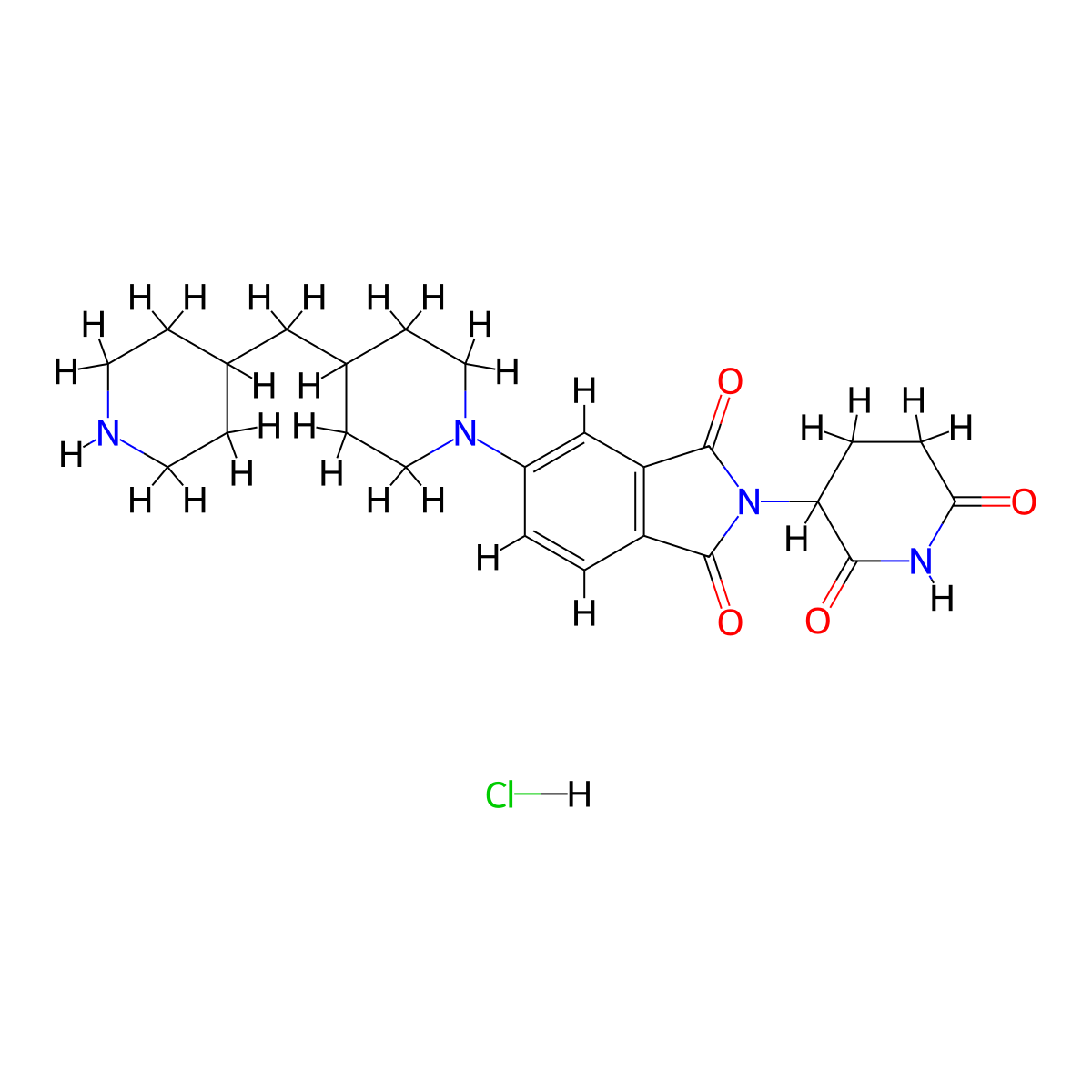 2-(2,6-Dioxopiperidin-3-yl)-5-(4-(piperidin-4-ylmethyl)piperidin-1-yl)isoindoline-1,3-dione hydrochloride molecular structure, CAS 3037676-85-7