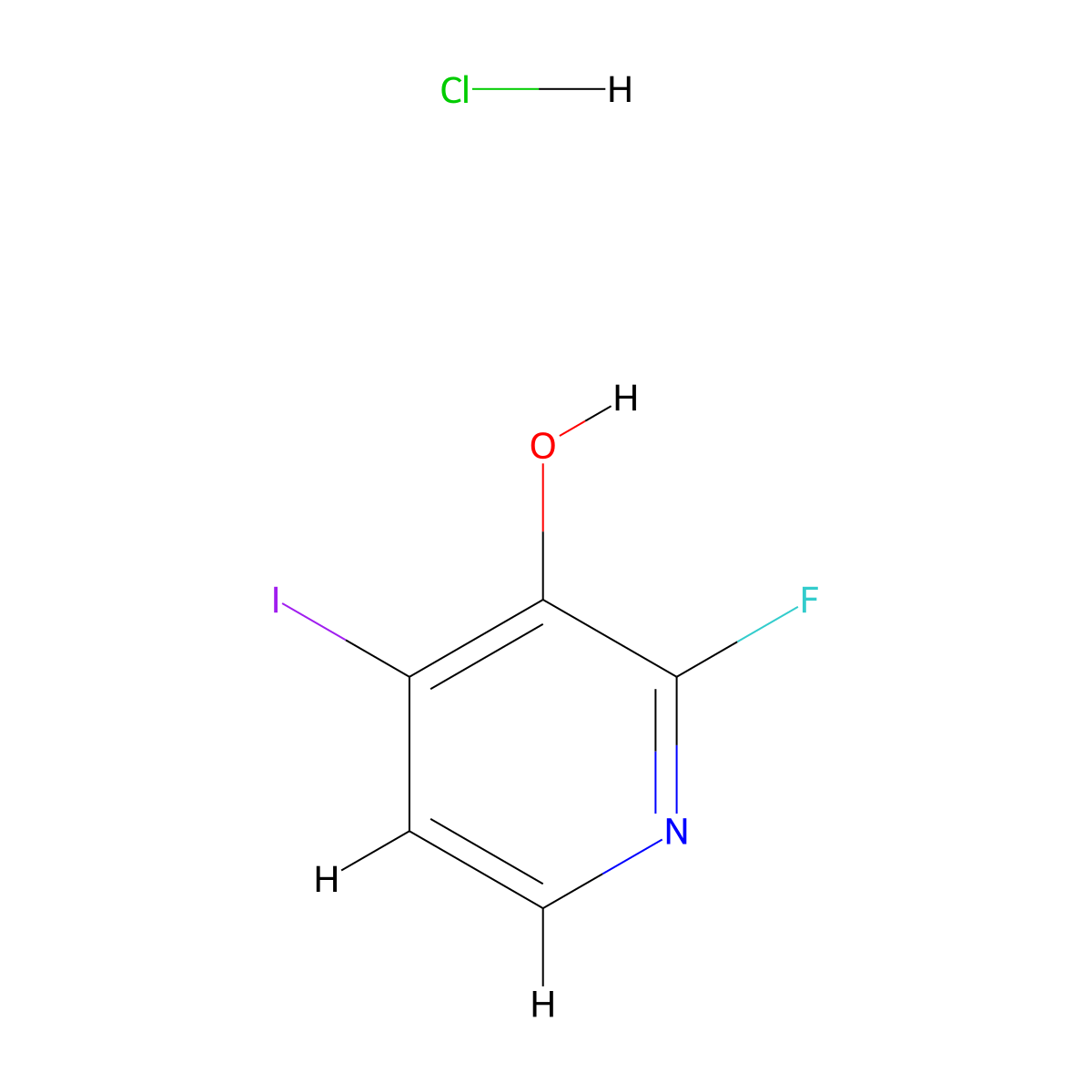 2-Fluoro-4-iodopyridin-3-ol hydrochloride molecular structure, CAS 3037676-87-9