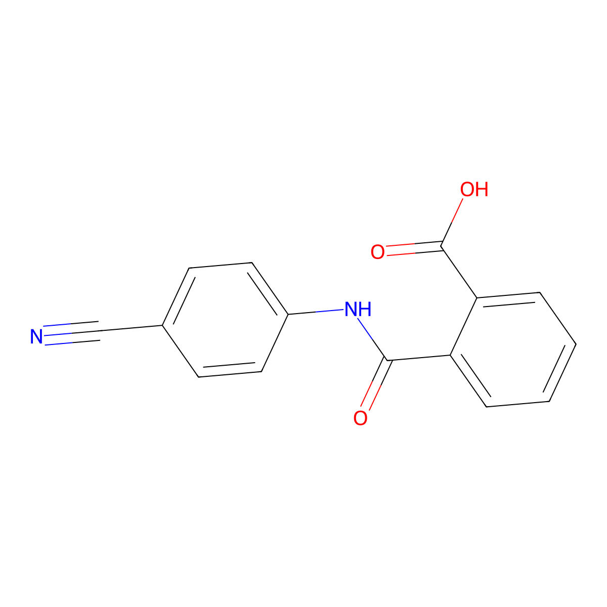 2-((4-Cyanophenyl)carbamoyl)benzoic acid molecular structure, CAS 303768-59-4