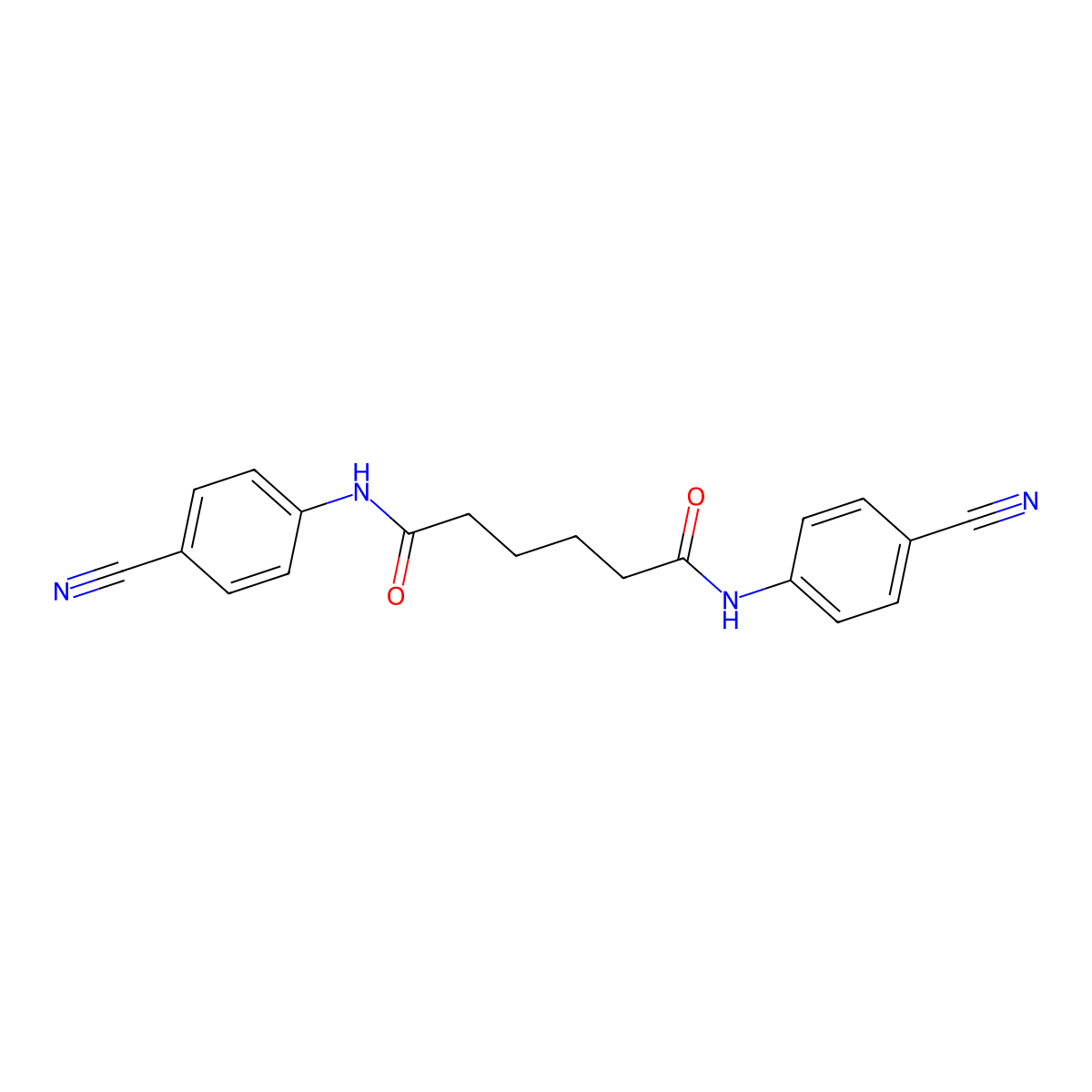 N,N'-bis(4-cyanophenyl)hexanediamide molecular structure, CAS 303768-88-9