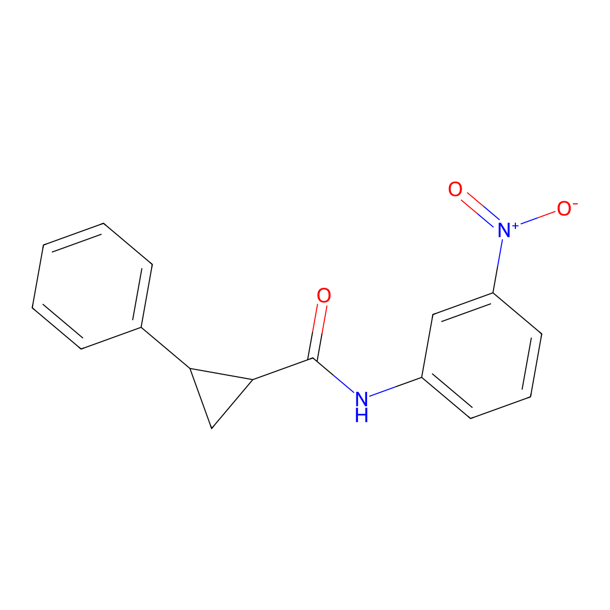 N-(3-nitrophenyl)-2-phenylcyclopropanecarboxamide molecular structure, CAS 303768-92-5