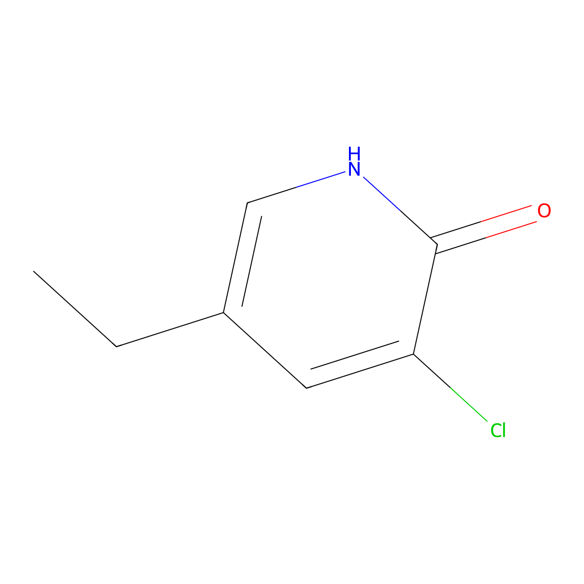 3-Chloro-5-ethylpyridin-2-ol molecular structure, CAS 3037682-32-6