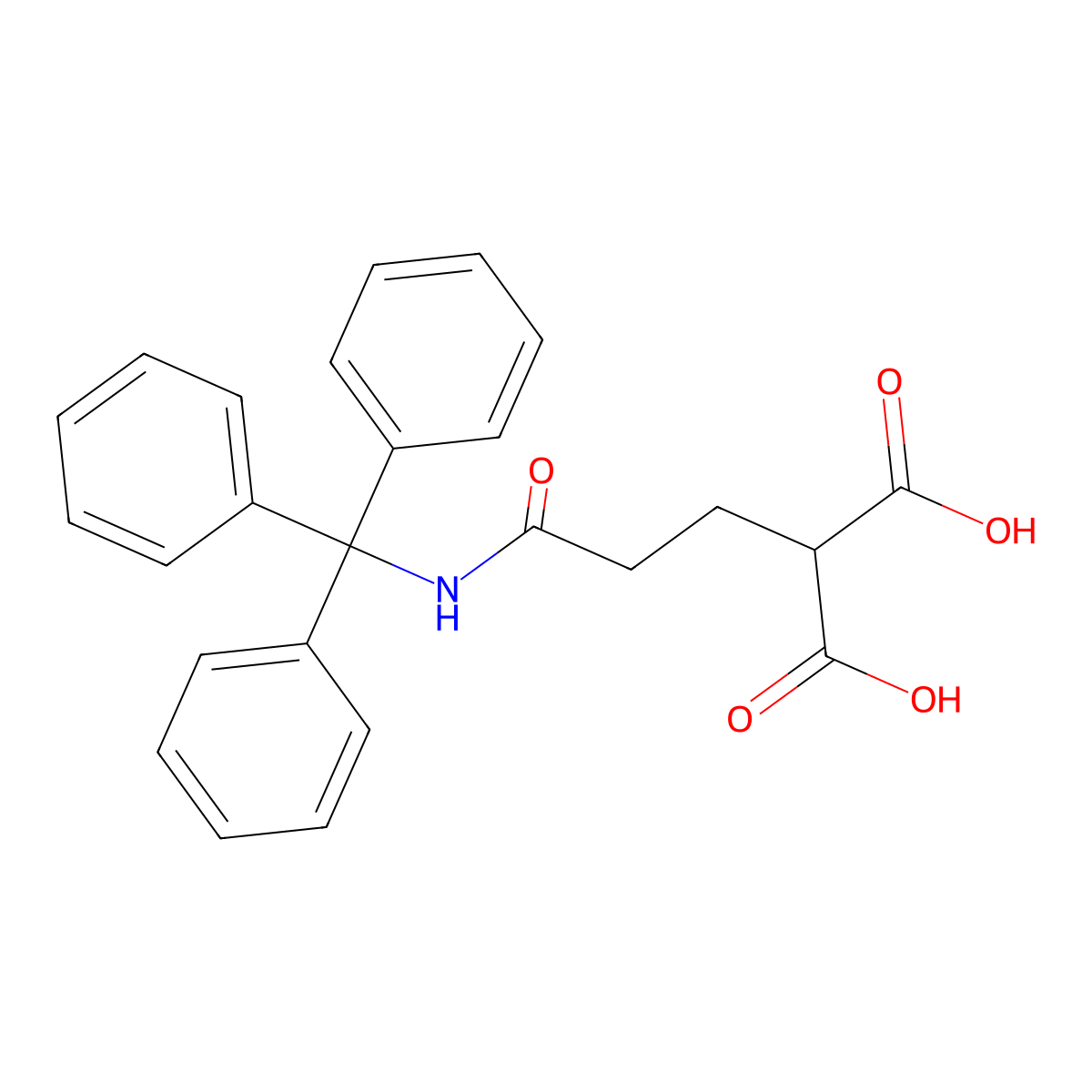 2-(3-Oxo-3-(tritylamino)propyl)malonic acid molecular structure, CAS 3037682-37-1