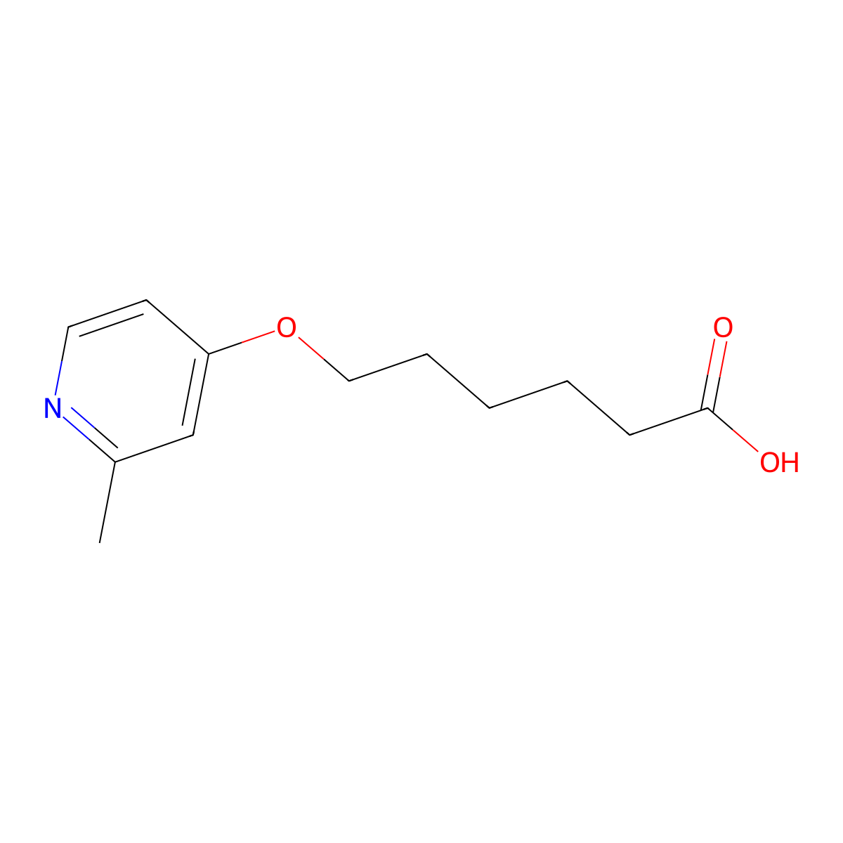 6-((2-Methylpyridin-4-yl)oxy)hexanoic acid molecular structure, CAS 3037682-60-0