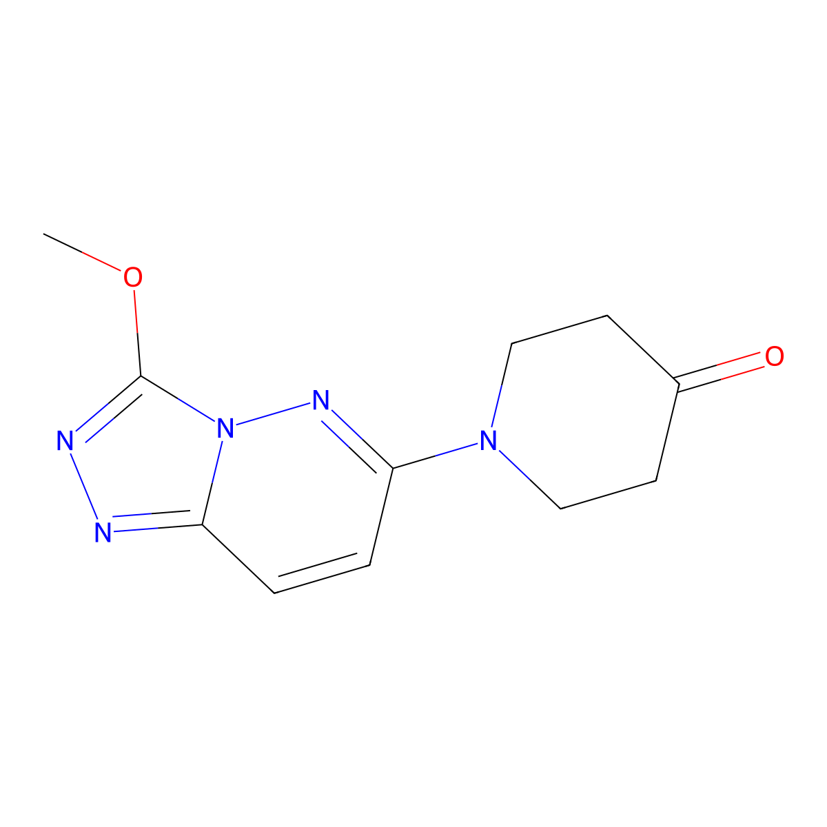 1-(3-Methoxy-[1,2,4]triazolo[4,3-b]pyridazin-6-yl)piperidin-4-one molecular structure, CAS 3037682-74-6