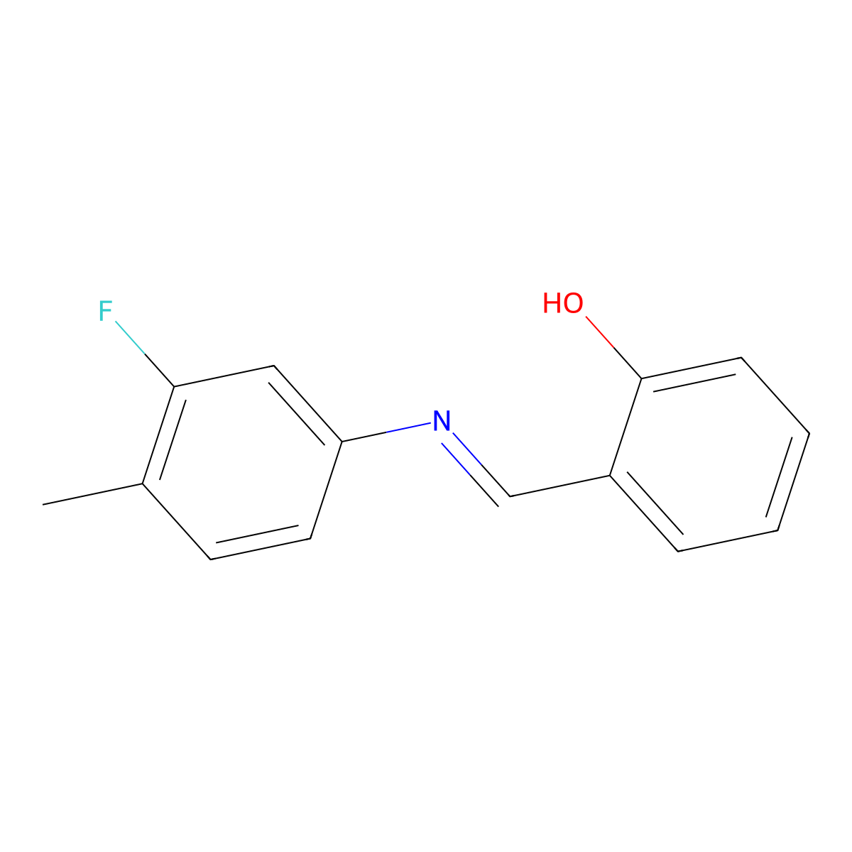 2-{[(3-Fluoro-4-methylphenyl)imino]methyl}phenol molecular structure, CAS 303769-10-0