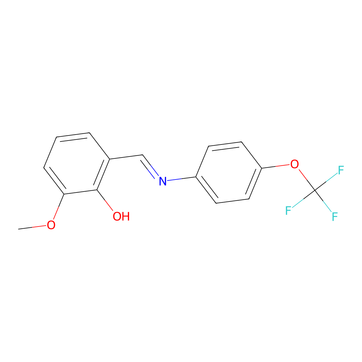 2-methoxy-6-((E)-{[4-(trifluoromethoxy)phenyl]imino}methyl)phenol molecular structure, CAS 303769-15-5