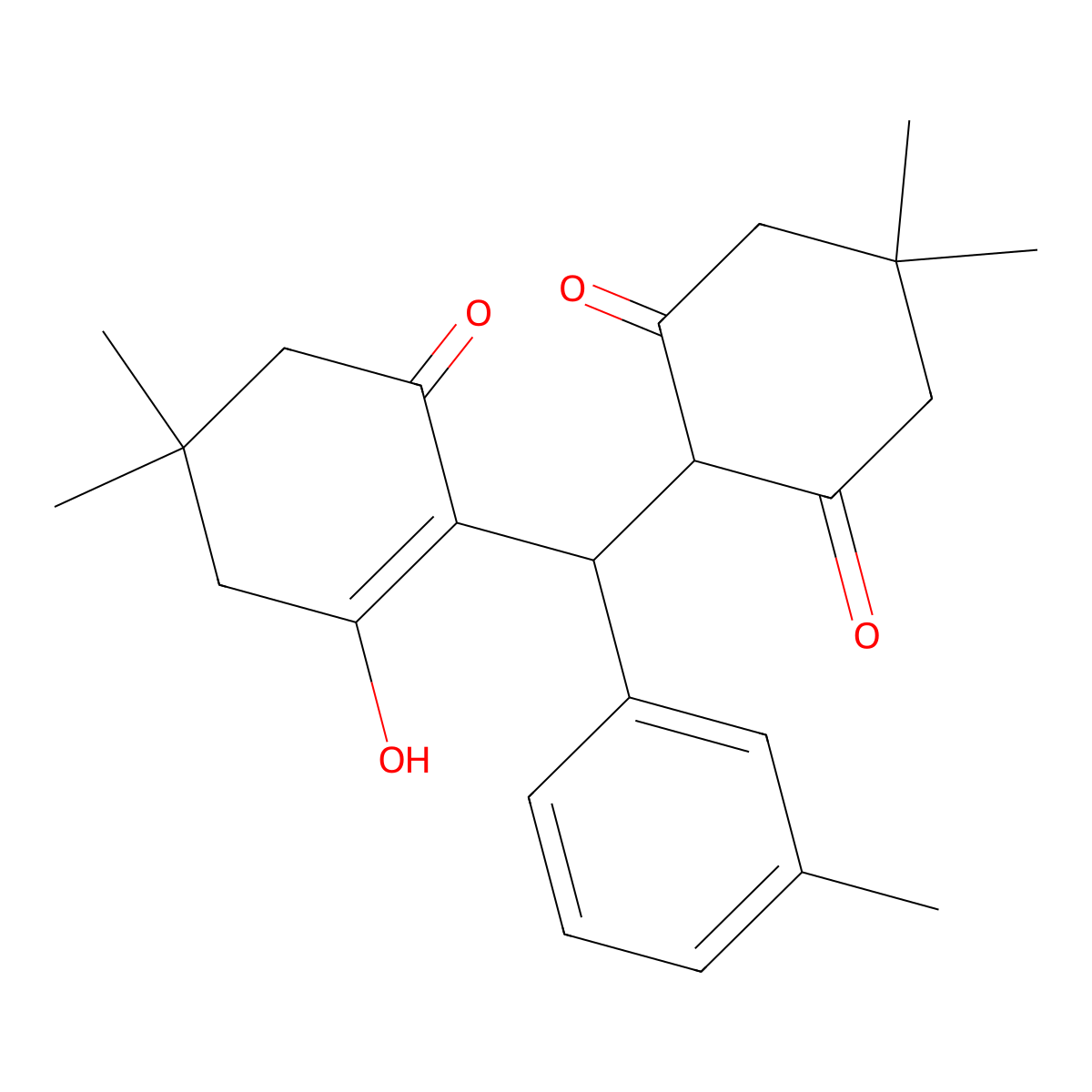 2-[(2-Hydroxy-4,4-dimethyl-6-oxocyclohex-1-en-1-yl)(3-methylphenyl)methyl]-5,5-dimethylcyclohexane-1,3-dione molecular structure, CAS 303769-68-8