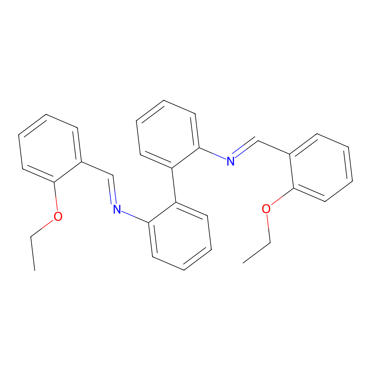 N,N'-bis[(E)-(2-ethoxyphenyl)methylidene]biphenyl-2,2'-diamine molecular structure, CAS 303769-76-8