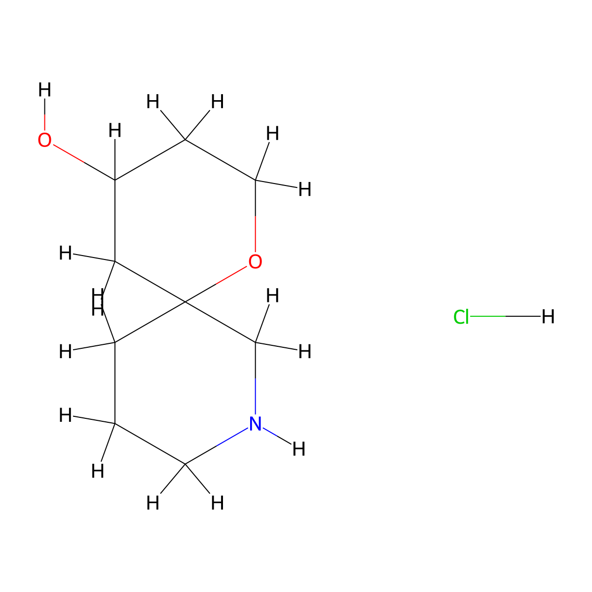 1-Oxa-8-azaspiro[5.5]undecan-4-ol hydrochloride molecular structure, CAS 3037692-98-8