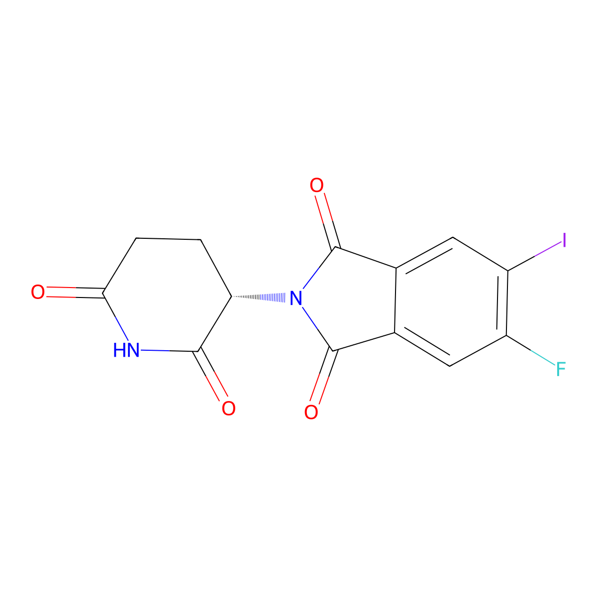 2-(2,6-Dioxohexahydropyridin-3-yl)-6-fluoro-5-iodoisoindole-1,3-dione molecular structure, CAS 3037693-01-6