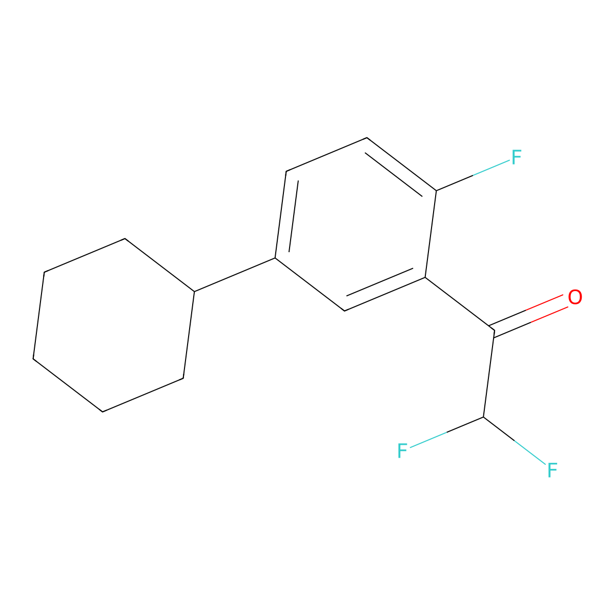 1-(5-Cyclohexyl-2-fluorophenyl)-2,2-difluoroethanone molecular structure, CAS 3037693-03-8