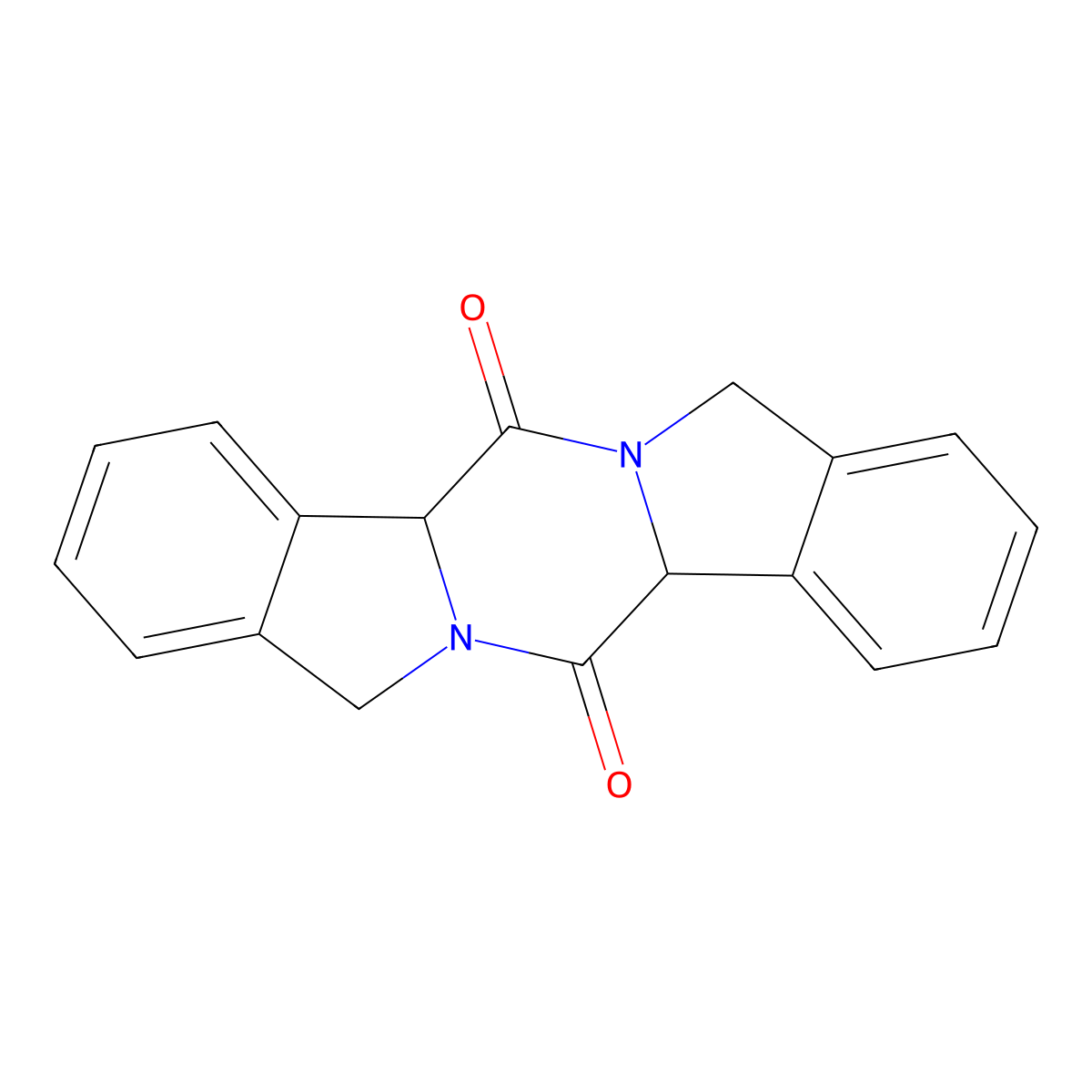 4B,7,11B,14-Tetrahydro-5H,12H-pyrazino[2,1-A:5,4-A']diisoindole-5,12-dione molecular structure, CAS 3037693-07-2