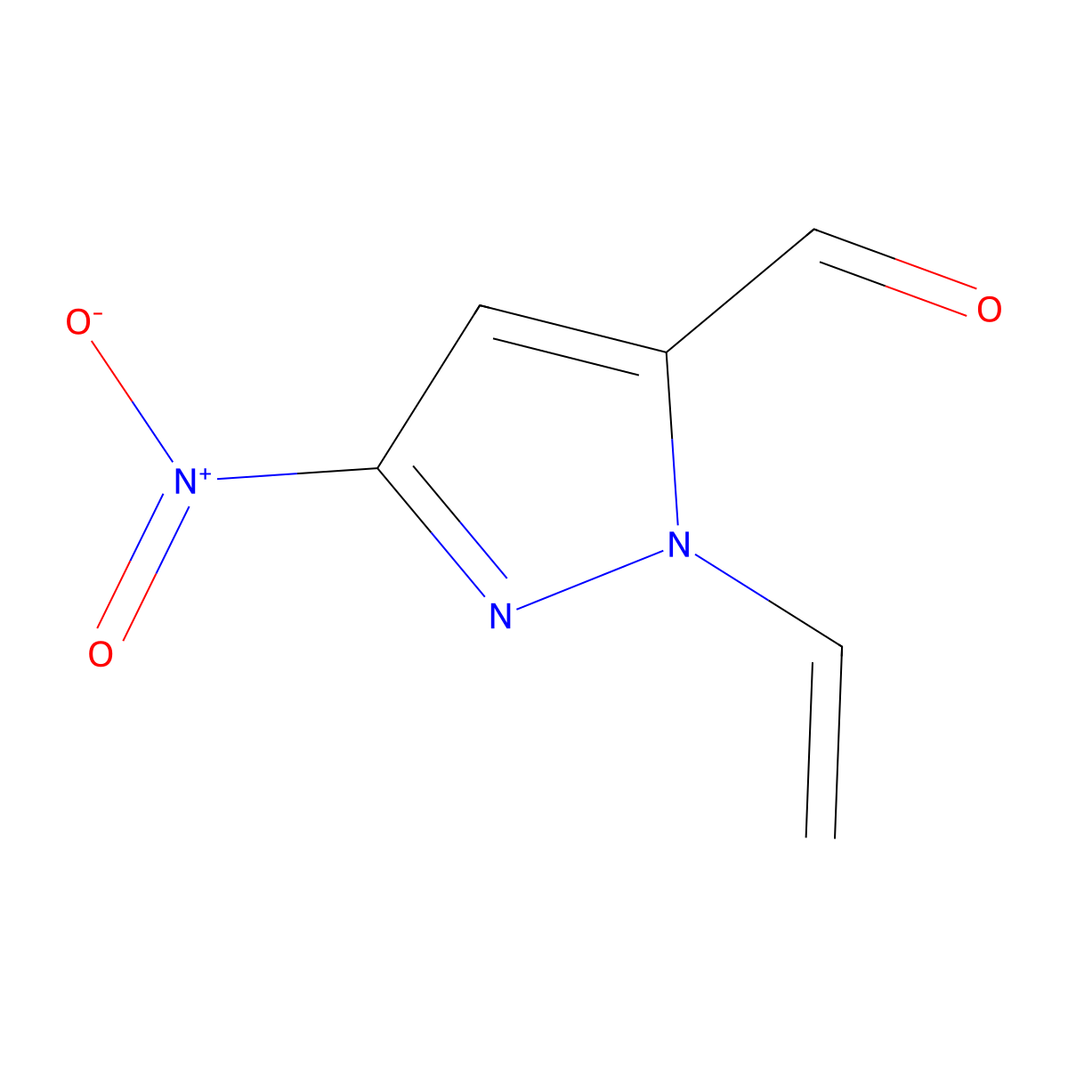 3-Nitro-1-vinyl-1H-pyrazole-5-carbaldehyde molecular structure, CAS 3037693-09-4