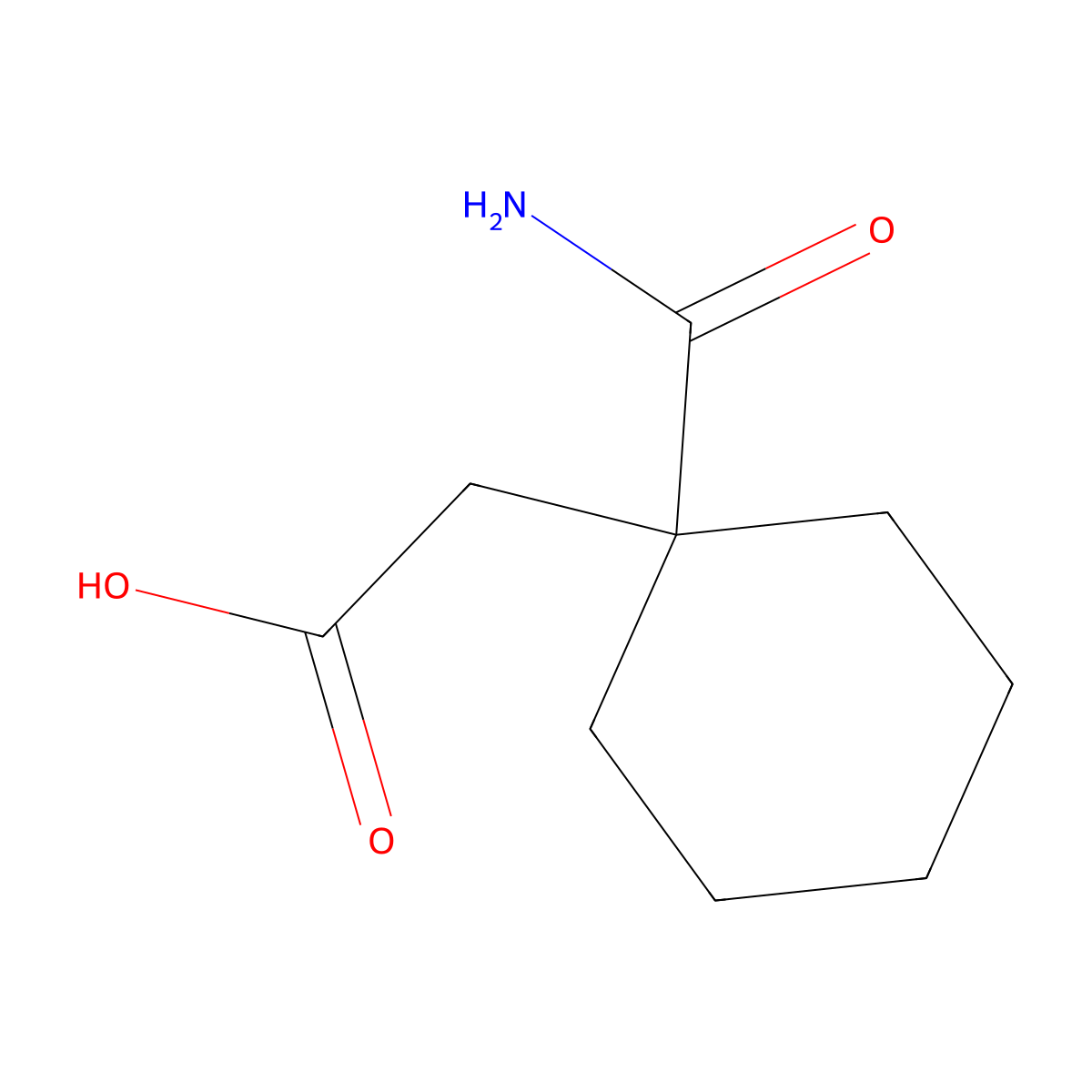 2-(1-Carbamoylcyclohexyl)acetic acid molecular structure, CAS 3037693-16-3