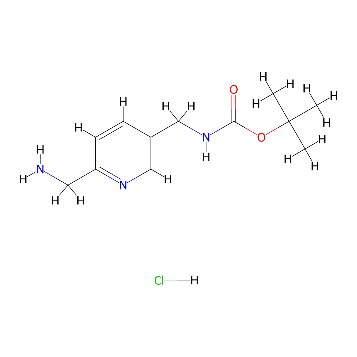 Tert-butyl ((6-(aminomethyl)pyridin-3-YL)methyl)carbamate hydrochloride molecular structure, CAS 3037693-18-5