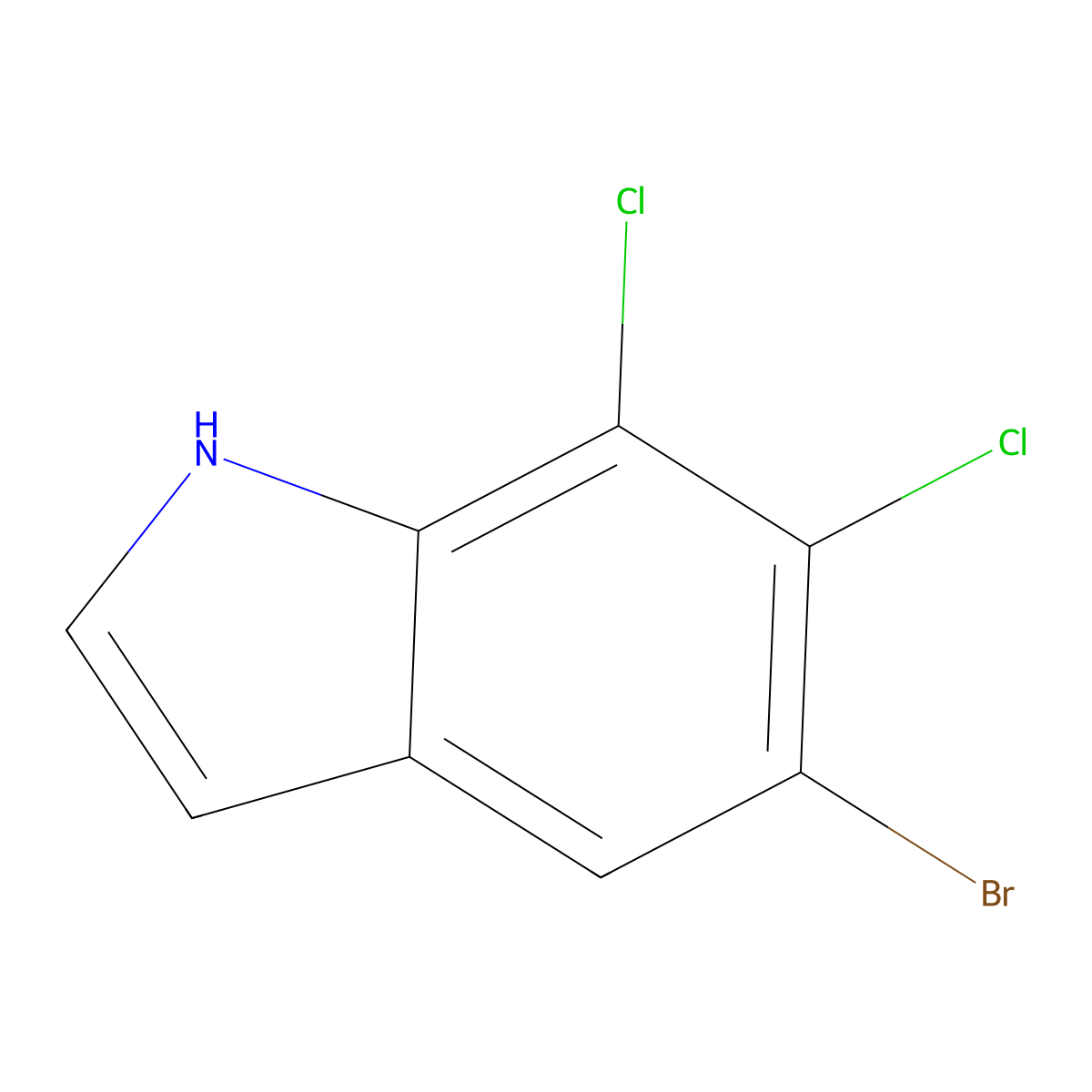 5-Bromo-6,7-dichloro-1H-indole molecular structure, CAS 3037693-19-6