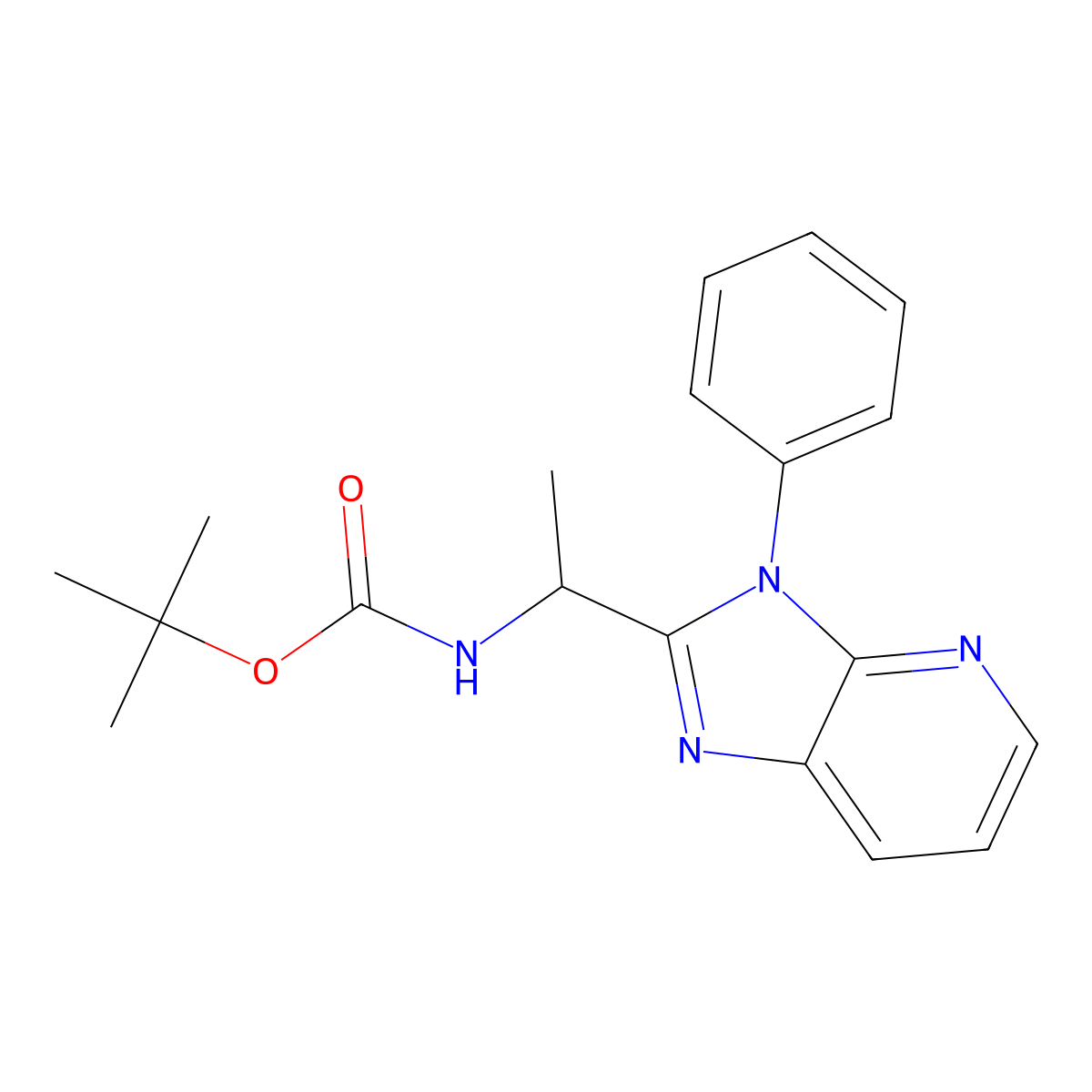 Tert-butyl (1-(3-phenyl-3H-imidazo[4,5-B]pyridin-2-YL)ethyl)carbamate molecular structure, CAS 3037693-24-3