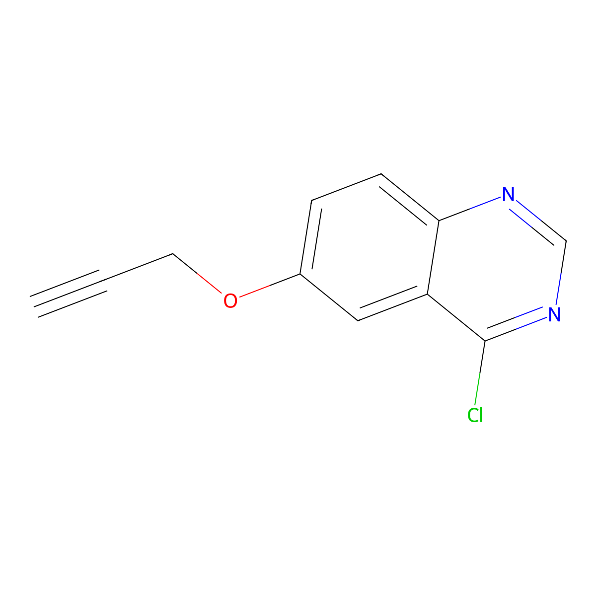 4-Chloro-6-(prop-2-yn-1-yloxy)quinazoline molecular structure, CAS 3037693-40-3