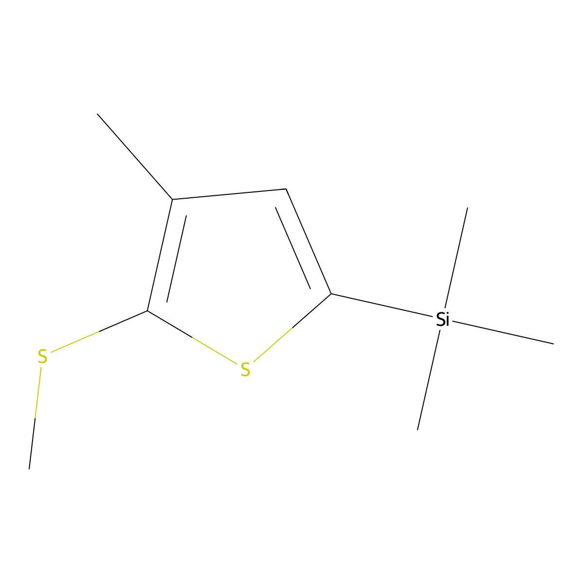 Trimethyl(4-methyl-5-(methylthio)thiophen-2-yl)silane molecular structure, CAS 3037695-56-7