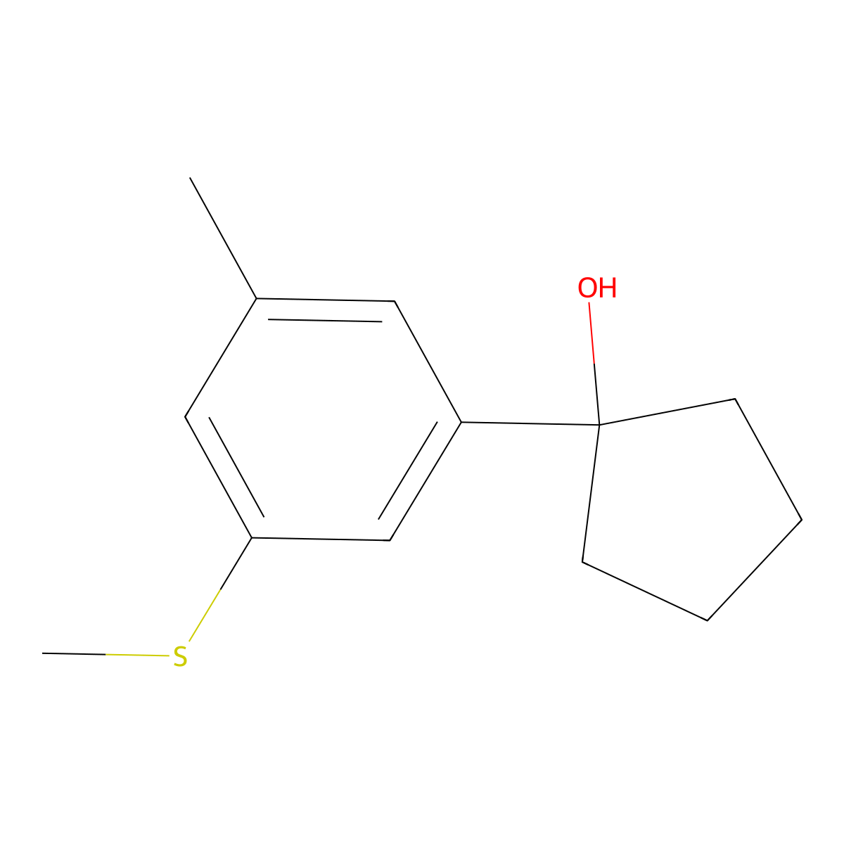 1-(3-Methyl-5-(methylthio)phenyl)cyclopentanol molecular structure, CAS 3037695-57-8