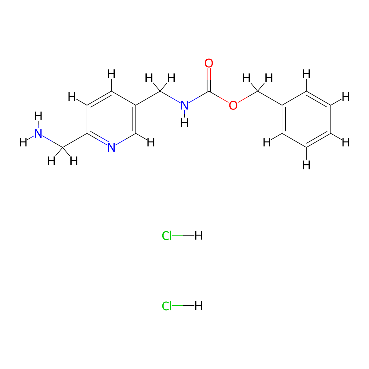 Benzyl ((6-(aminomethyl)pyridin-3-YL)methyl)carbamate dihydrochloride molecular structure, CAS 3037695-70-5