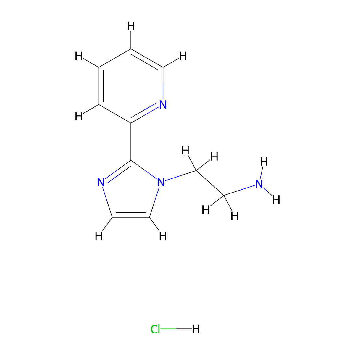 2-(2-(pyridin-2-yl)-1H-imidazol-1-yl)ethanamine hydrochloride molecular structure, CAS 3037695-72-7