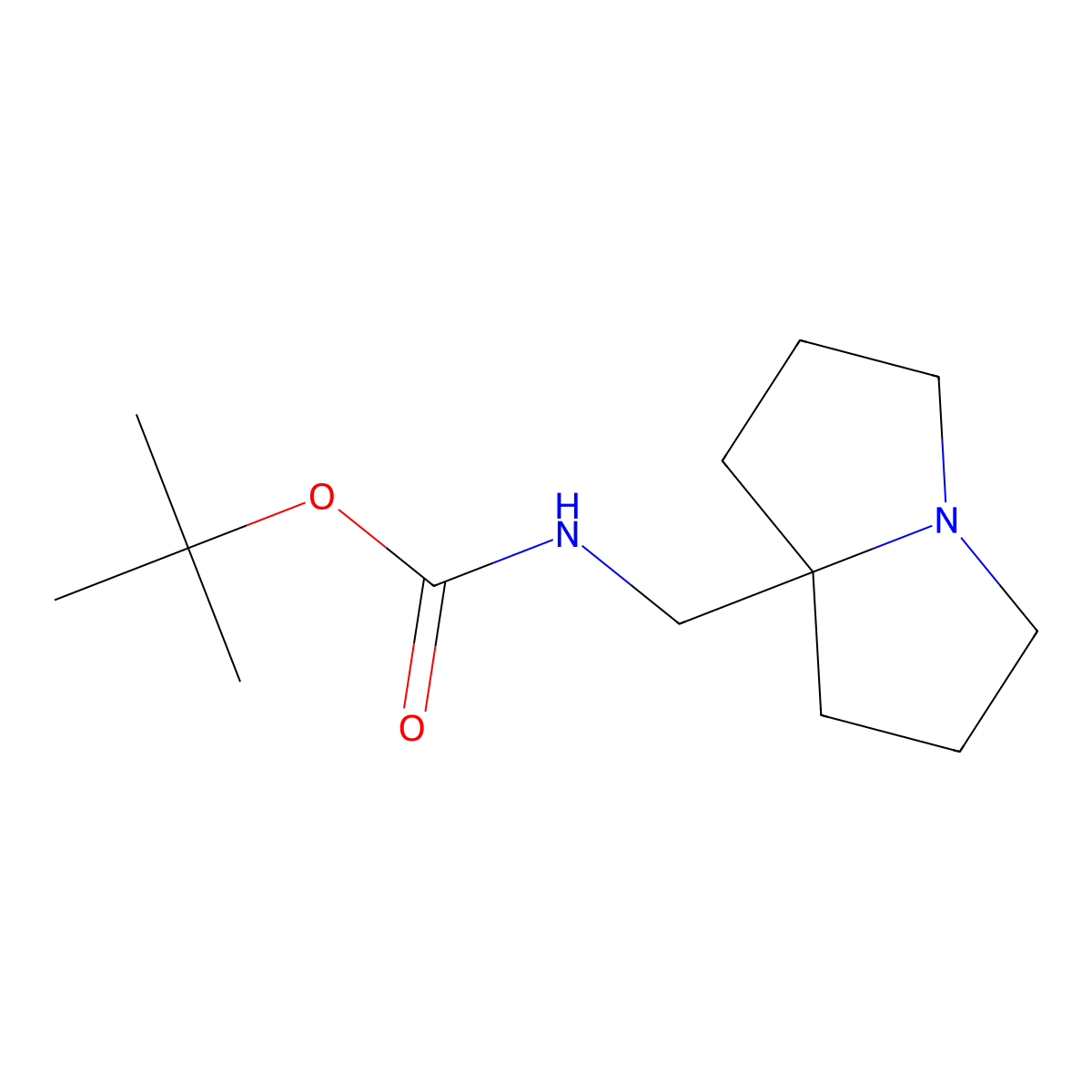 Tert-butyl ((tetrahydro-1H-pyrrolizin-7A(5H)-YL)methyl)carbamate molecular structure, CAS 3037695-73-8