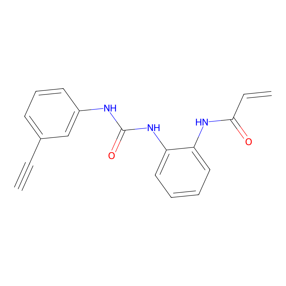 N-(2-(3-(3-ethynylphenyl)ureido)phenyl)acrylamide molecular structure, CAS 3037695-77-2