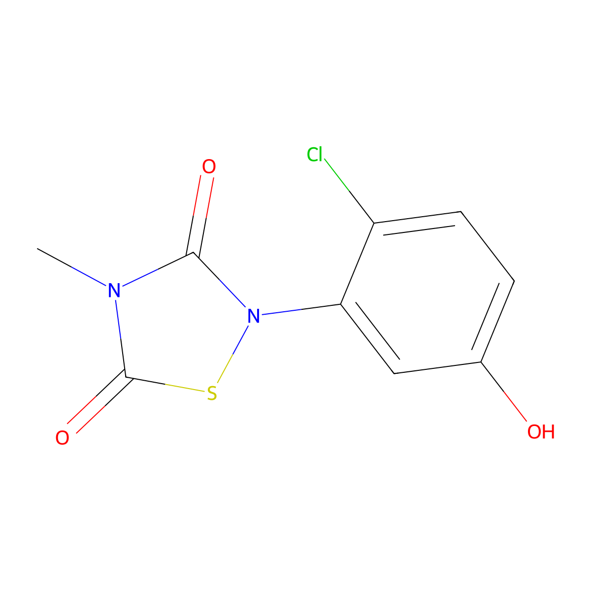 2-(2-Chloro-5-hydroxyphenyl)-4-methyl-1,2,4-thiadiazolidine-3,5-dione molecular structure, CAS 3037695-79-4