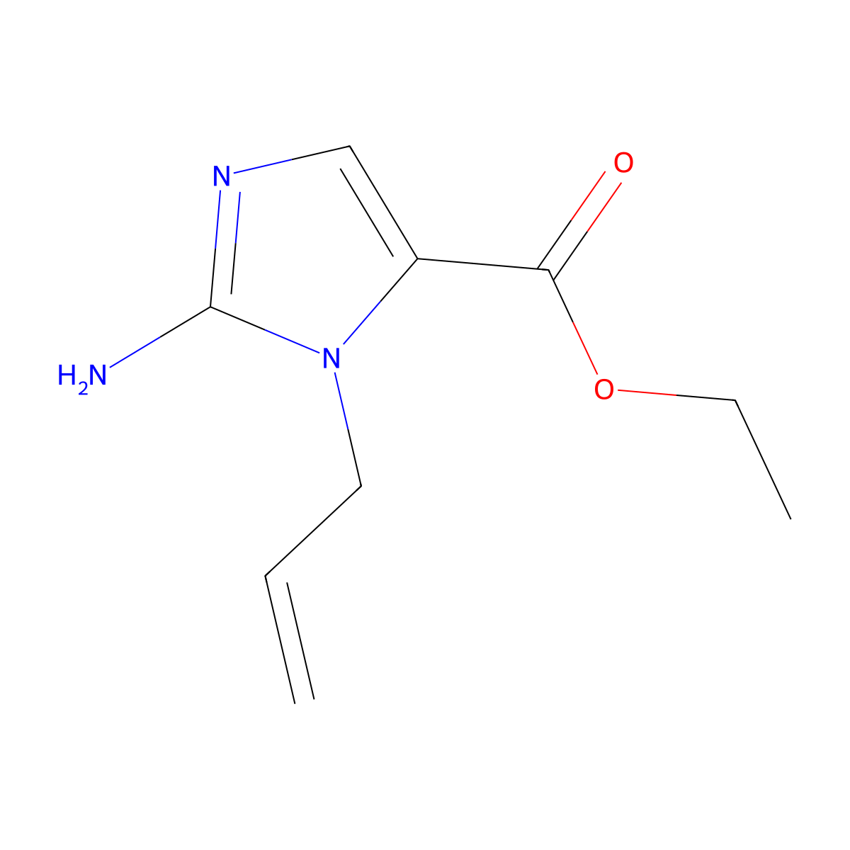 Ethyl 2-amino-1-(prop-2-enyl)imidazole-5-carboxylate molecular structure, CAS 3037695-81-8