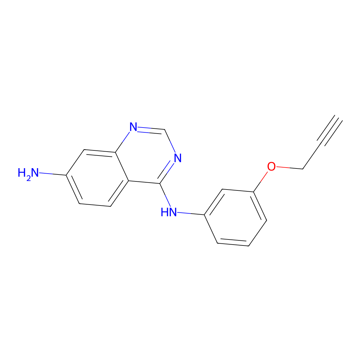 N4-(3-(prop-2-yn-1-yloxy)phenyl)quinazoline-4,7-diamine molecular structure, CAS 3037695-83-0