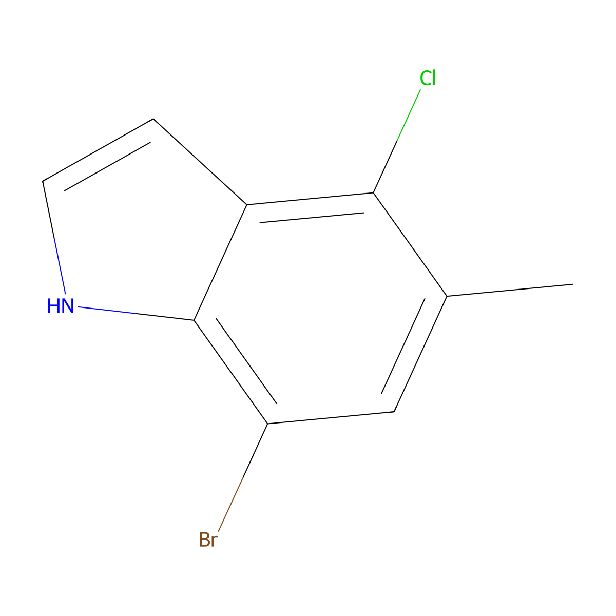 7-Bromo-4-chloro-5-methyl-1H-indole molecular structure, CAS 3037695-93-2