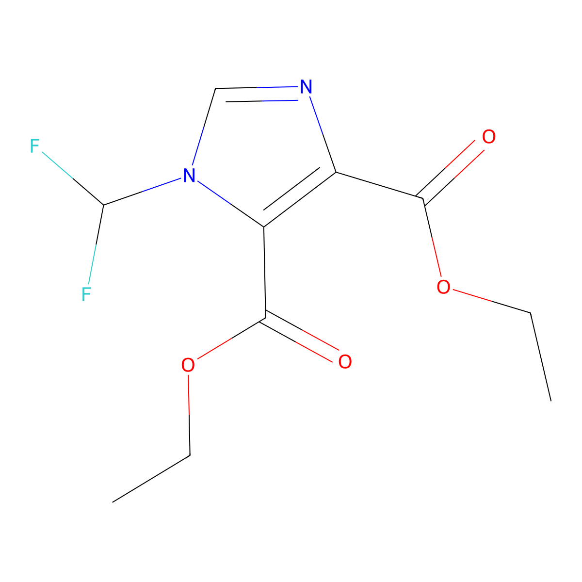 Ethyl 3-(difluoromethyl)-4-(ethoxycarbonyl)imidazole-5-carboxylate molecular structure, CAS 3037695-94-3