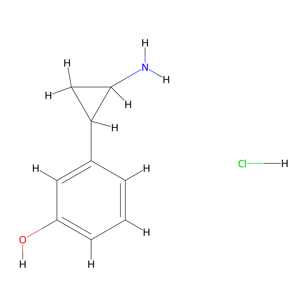 3-(2-Aminocyclopropyl)phenol hydrochloride molecular structure, CAS 3037696-01-5