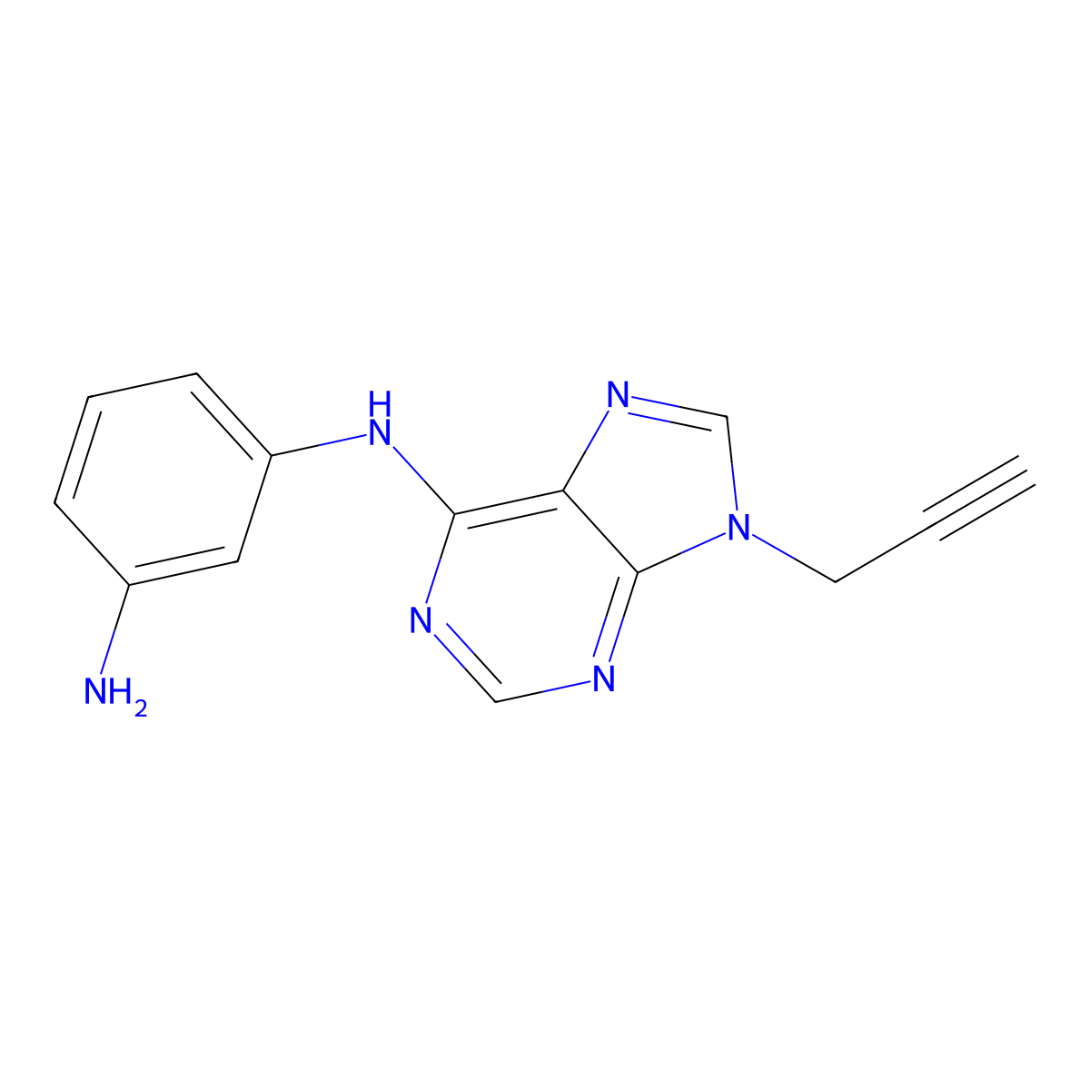 N1-(9-(prop-2-yn-1-yl)-9H-purin-6-yl)benzene-1,3-diamine molecular structure, CAS 3037696-13-9