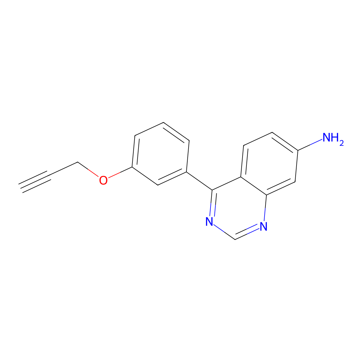 4-(3-(Prop-2-yn-1-yloxy)phenyl)quinazolin-7-amine molecular structure, CAS 3037696-15-1