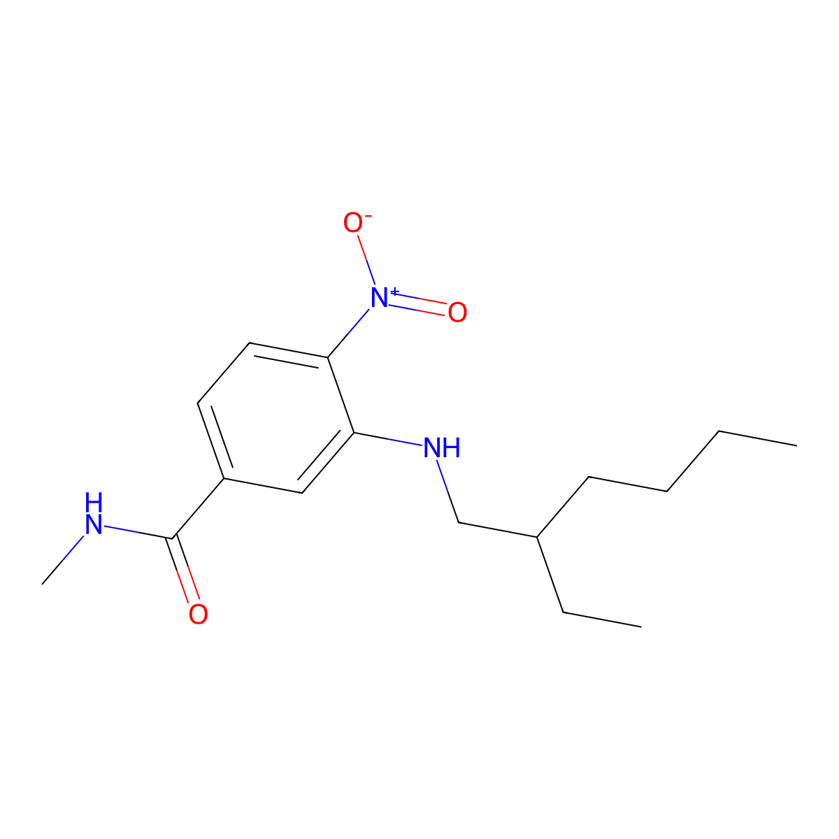 3-((2-Ethylhexyl)amino)-N-methyl-4-nitrobenzamide molecular structure, CAS 3037696-29-7