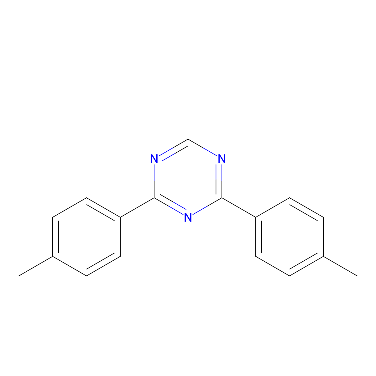 2-Methyl-4,6-bis(4-methylphenyl)-1,3,5-triazine molecular structure, CAS 30377-13-0