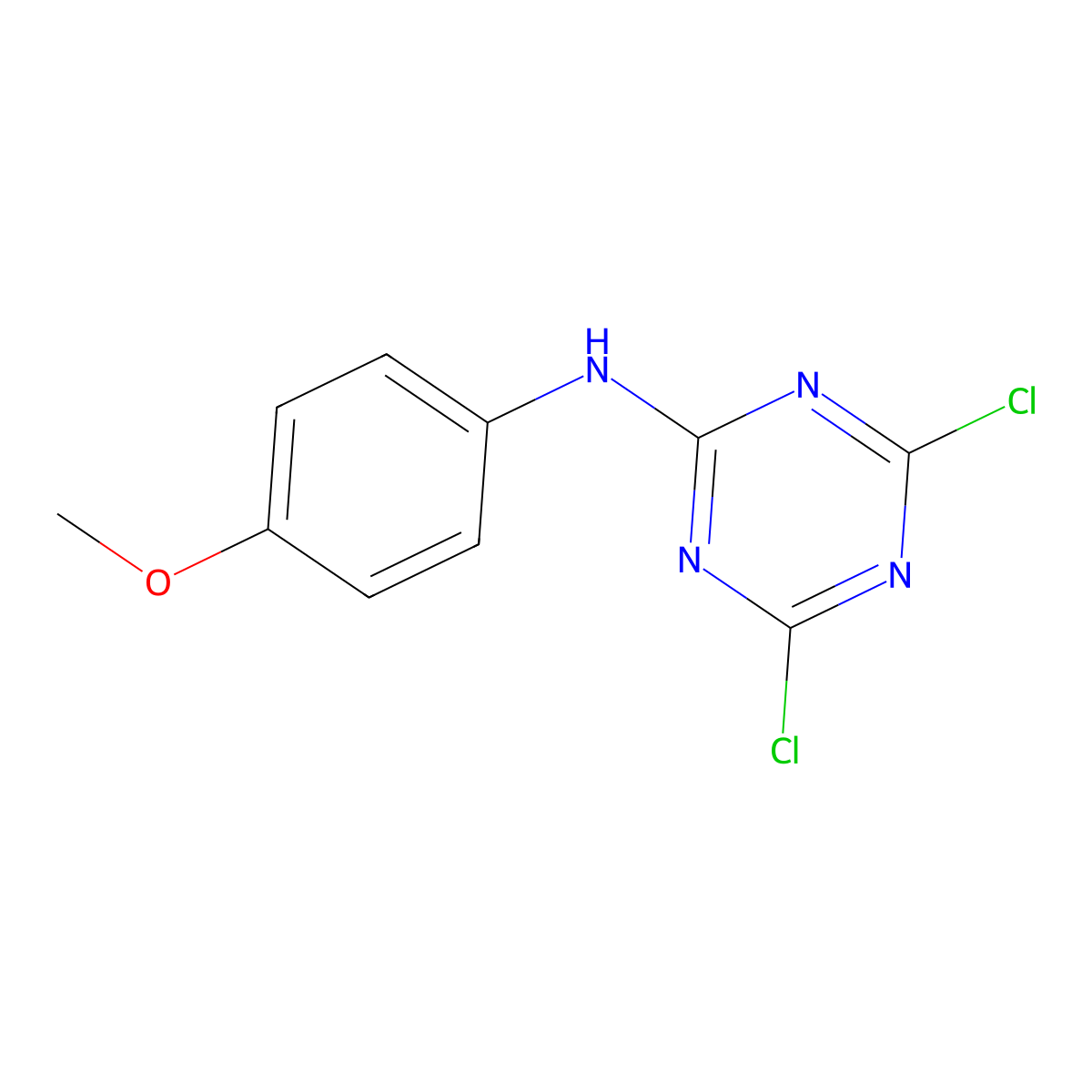 4,6-dichloro-N-(4-methoxyphenyl)-1,3,5-triazin-2-amine molecular structure, CAS 30377-27-6