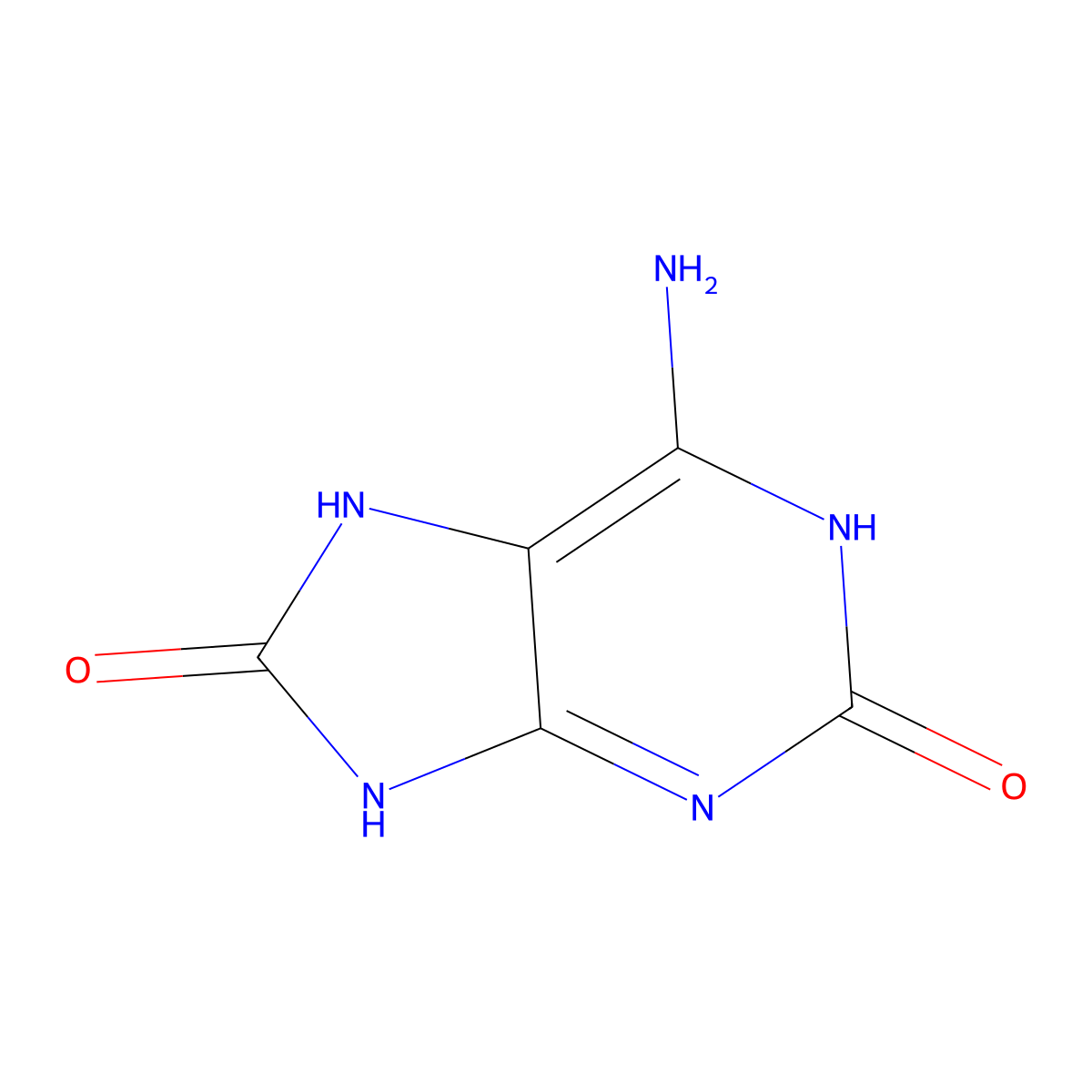 2,8-Dihydroxyadenine molecular structure, CAS 30377-37-8