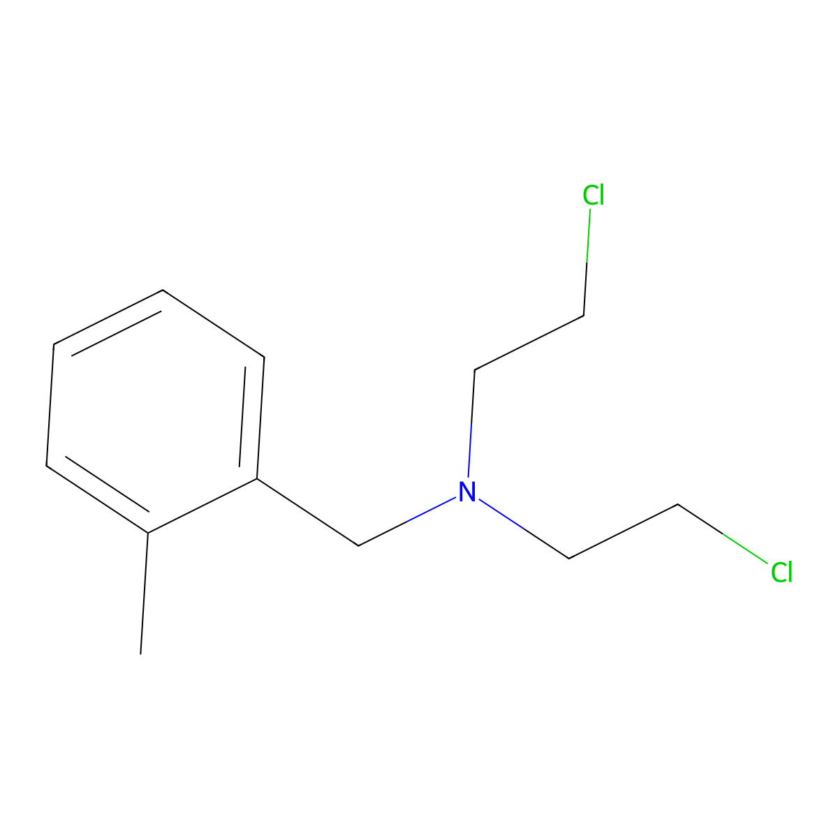 N,N-Bis(2-chloroethyl)-o-methylbenzylamine molecular structure, CAS 30377-48-1