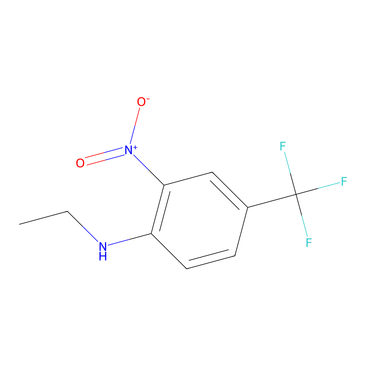 Benzenamine, N-ethyl-2-nitro-4-(trifluoromethyl)- molecular structure, CAS 30377-62-9