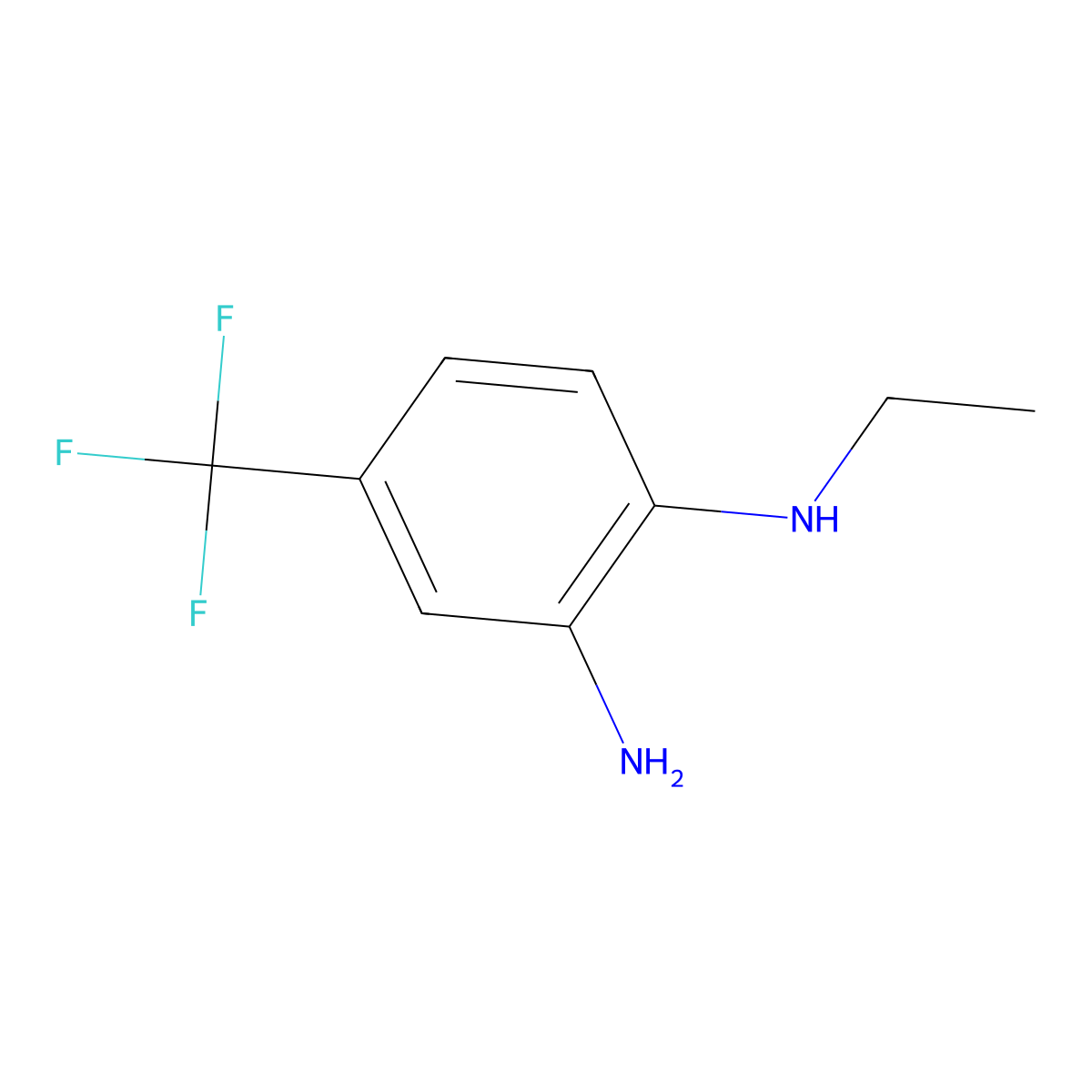 1,2-Benzenediamine, N1-ethyl-4-(trifluoromethyl)- molecular structure, CAS 30377-63-0