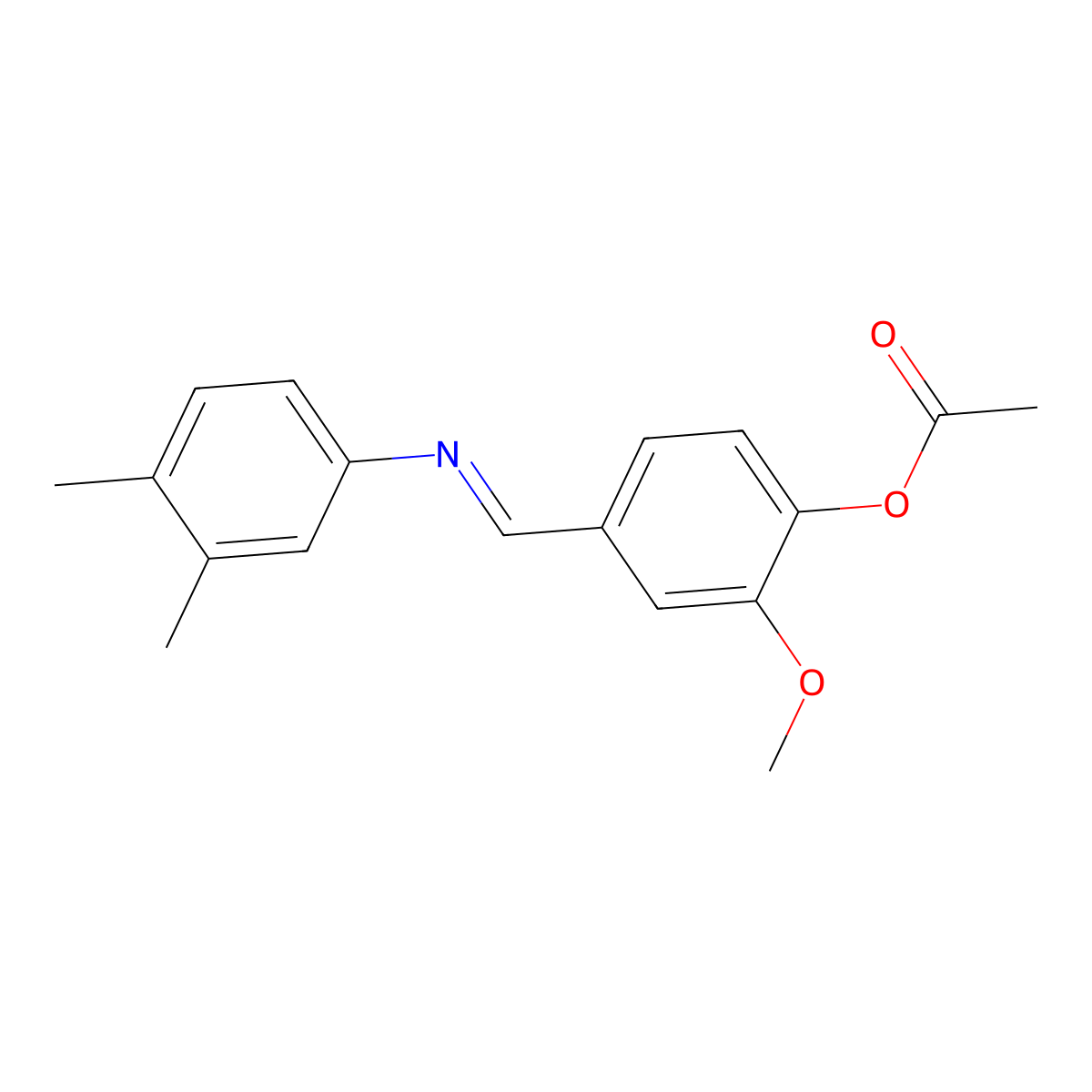 4-{[(3,4-Dimethylphenyl)imino]methyl}-2-methoxyphenyl acetate molecular structure, CAS 303770-11-8
