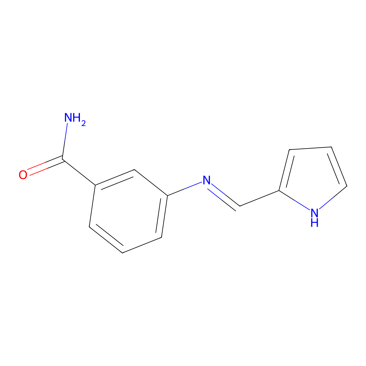 3-[(1H-pyrrol-2-ylmethylene)amino]benzamide molecular structure, CAS 303770-63-0
