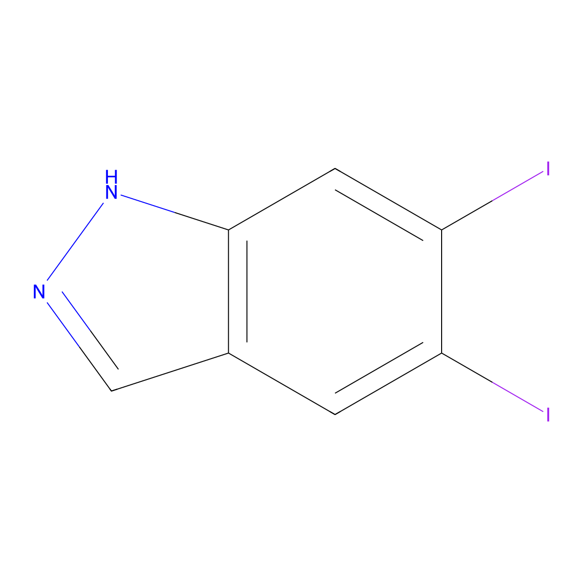 5,6-Diiodo-1H-indazole molecular structure, CAS 3037703-03-7