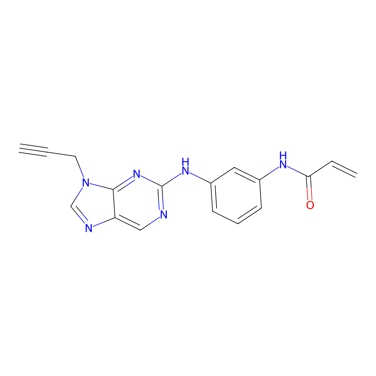 N-(3-((9-(prop-2-yn-1-yl)-9H-purin-2-yl)amino)phenyl)acrylamide molecular structure, CAS 3037703-09-3