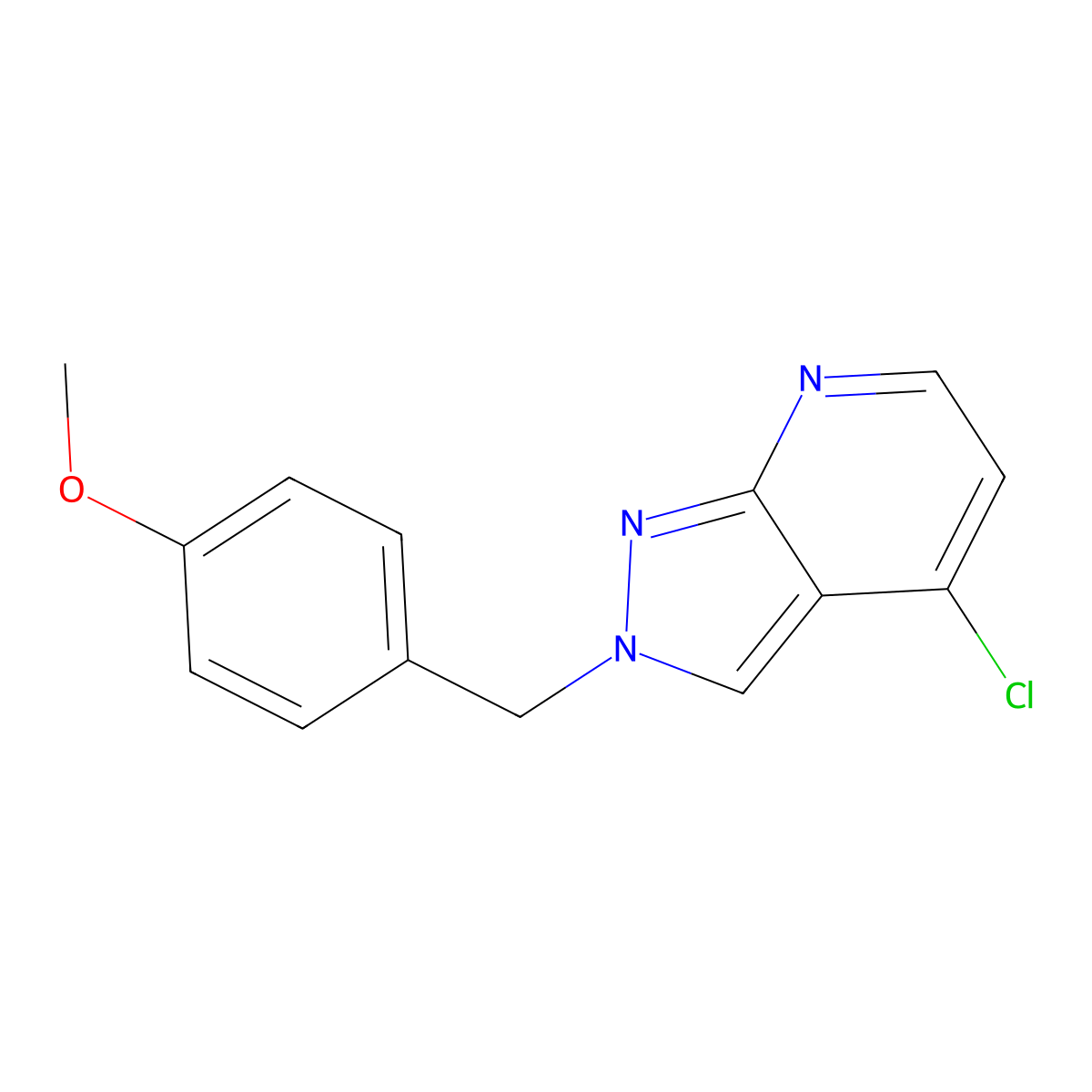 4-chloro-2-(4-methoxybenzyl)-2H-pyrazolo[3,4-b]pyridine molecular structure, CAS 3037703-15-1